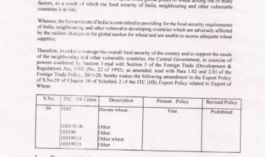 सरकार ने गेहूं निर्यात पर लगाया प्रतिबंध, बढ़ती कीमतों को रोकने की कवायद