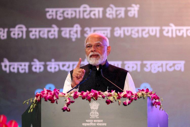 pm modi inaugurates pilot project of the world largest grain storage ...