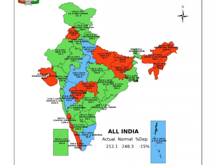 जुलाई के पहले सप्ताह में सामान्य से 45 फीसदी अधिक बारिश, आगे मॉनसून का शुष्क दौर